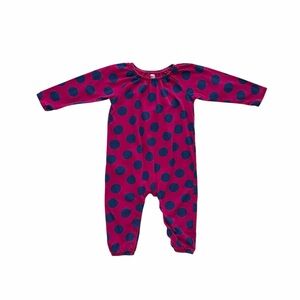 Tea Collection Pink and Blue Polka Dot Footie